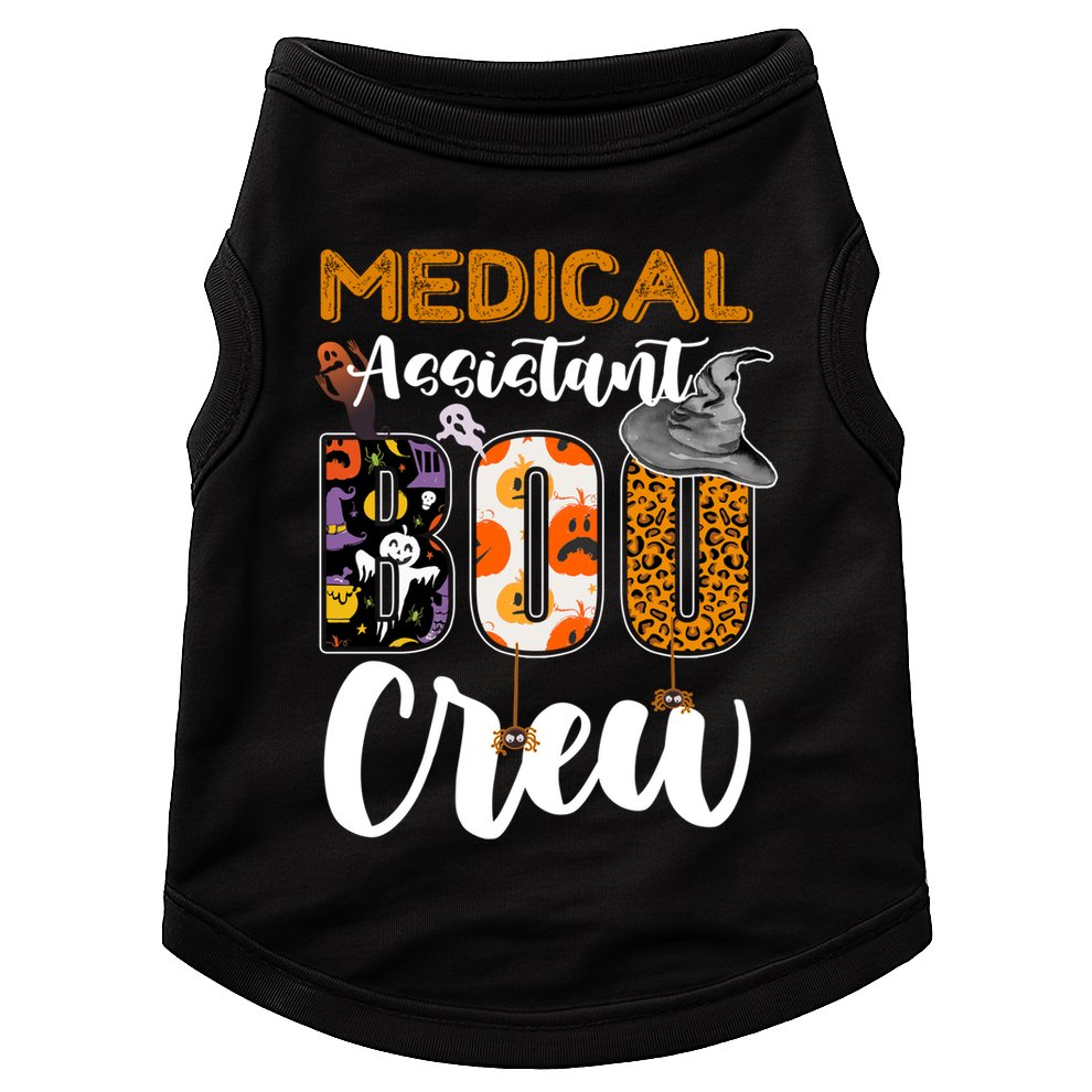 Medical Assistant Boo Crew Halloween Matching Med Asst Funny Gift Doggie Tank
