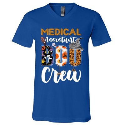 Medical Assistant Boo Crew Halloween Matching Med Asst Funny Gift V-Neck T-Shirt