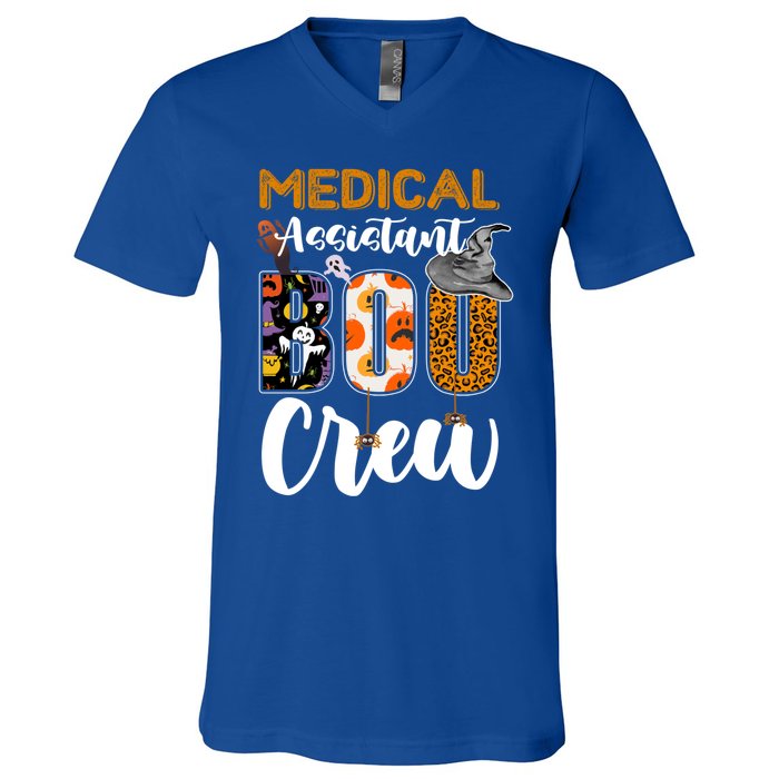 Medical Assistant Boo Crew Halloween Matching Med Asst Funny Gift V-Neck T-Shirt