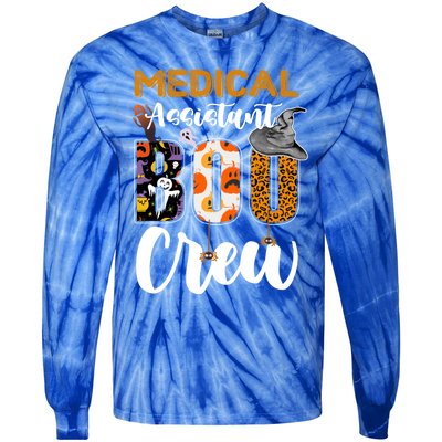 Medical Assistant Boo Crew Halloween Matching Med Asst Funny Gift Tie-Dye Long Sleeve Shirt