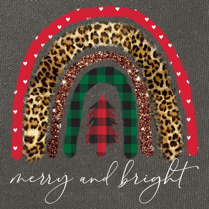 Merry And Bright Christmas Rainbow Festive Cotton Canvas Backpack