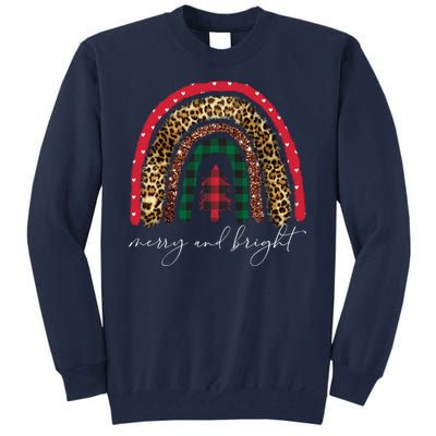 Merry And Bright Christmas Rainbow Festive Tall Sweatshirt