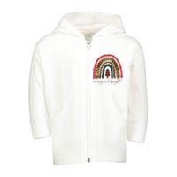 Merry And Bright Christmas Rainbow Festive Toddler Zip Fleece Hoodie