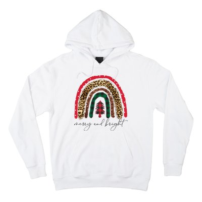 Merry And Bright Christmas Rainbow Festive Hoodie