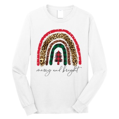 Merry And Bright Christmas Rainbow Festive Long Sleeve Shirt
