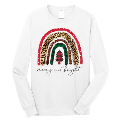 Merry And Bright Christmas Rainbow Festive Long Sleeve Shirt