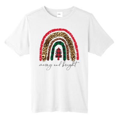 Merry And Bright Christmas Rainbow Festive Tall Fusion ChromaSoft Performance T-Shirt