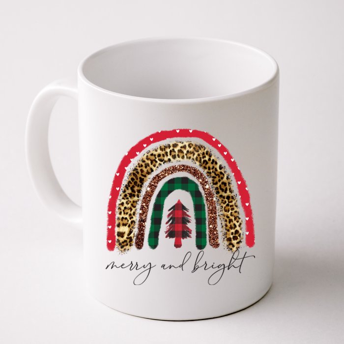 Merry And Bright Christmas Rainbow Festive Coffee Mug