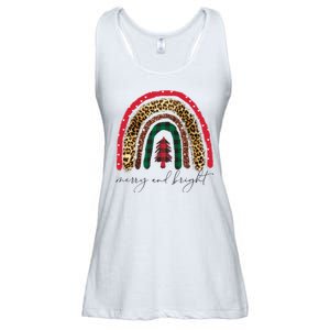 Merry And Bright Christmas Rainbow Festive Ladies Essential Flowy Tank