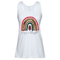 Merry And Bright Christmas Rainbow Festive Ladies Essential Flowy Tank