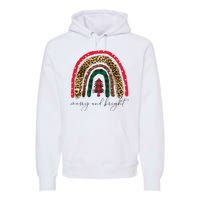 Merry And Bright Christmas Rainbow Festive Premium Hoodie