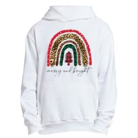 Merry And Bright Christmas Rainbow Festive Urban Pullover Hoodie