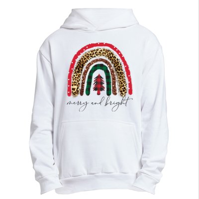 Merry And Bright Christmas Rainbow Festive Urban Pullover Hoodie