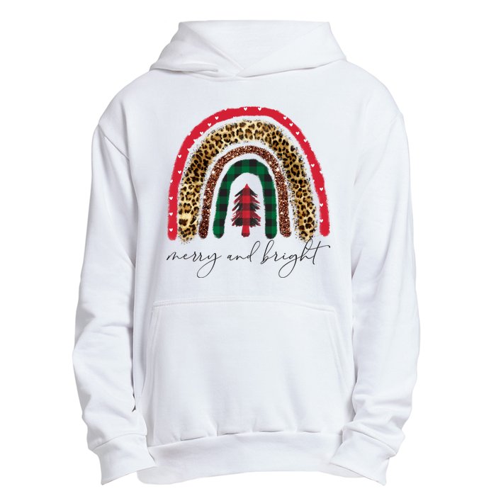 Merry And Bright Christmas Rainbow Festive Urban Pullover Hoodie