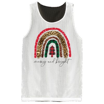 Merry And Bright Christmas Rainbow Festive Mesh Reversible Basketball Jersey Tank