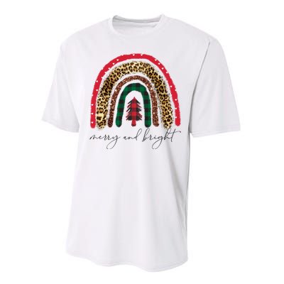 Merry And Bright Christmas Rainbow Festive Performance Sprint T-Shirt