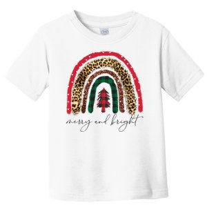 Merry And Bright Christmas Rainbow Festive Toddler T-Shirt