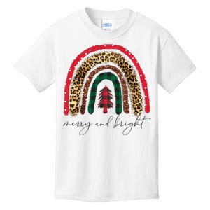 Merry And Bright Christmas Rainbow Festive Kids T-Shirt