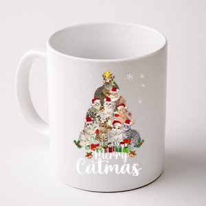 Merry And Bright With Cats Cat Tree Merry Catmas Christmas Gift Coffee Mug