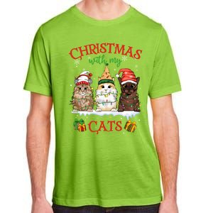 Merry And Bright With Cats Christmas With My Cats Meaningful Gift Adult ChromaSoft Performance T-Shirt