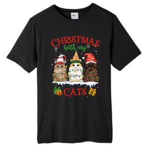 Merry And Bright With Cats Christmas With My Cats Meaningful Gift Tall Fusion ChromaSoft Performance T-Shirt