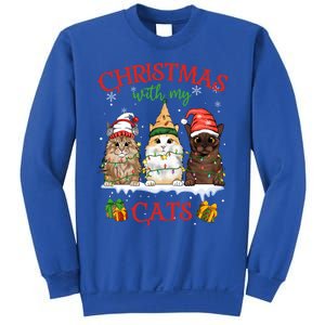 Merry And Bright With Cats Christmas With My Cats Meaningful Gift Sweatshirt