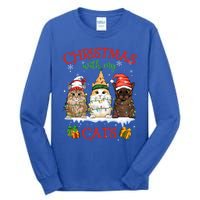 Merry And Bright With Cats Christmas With My Cats Meaningful Gift Tall Long Sleeve T-Shirt