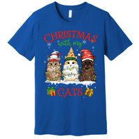 Merry And Bright With Cats Christmas With My Cats Meaningful Gift Premium T-Shirt