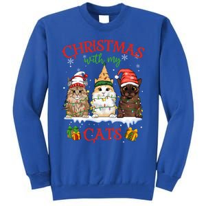 Merry And Bright With Cats Christmas With My Cats Meaningful Gift Tall Sweatshirt