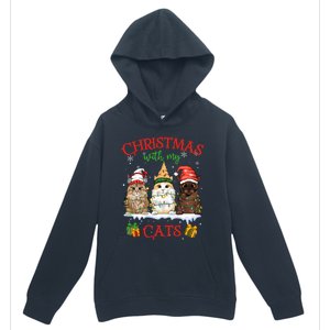 Merry And Bright With Cats Christmas With My Cats Meaningful Gift Urban Pullover Hoodie