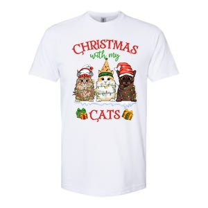 Merry And Bright With Cats Christmas With My Cats Meaningful Gift Softstyle CVC T-Shirt