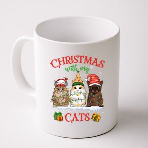 Merry And Bright With Cats Christmas With My Cats Meaningful Gift Coffee Mug