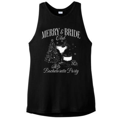 Merry And Bride Club Bachelorette Party Cocktail Christmas Ladies PosiCharge Tri-Blend Wicking Tank