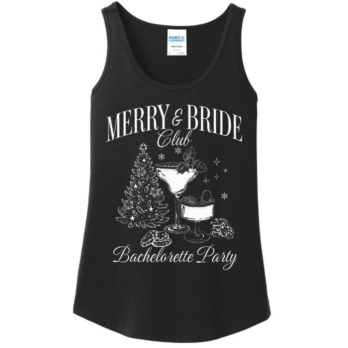 Merry And Bride Club Bachelorette Party Cocktail Christmas Ladies Essential Tank