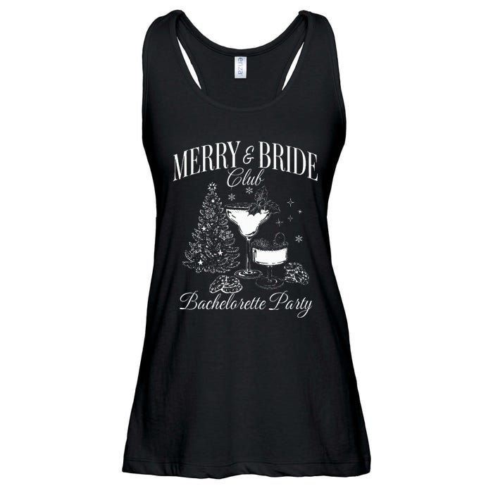 Merry And Bride Club Bachelorette Party Cocktail Christmas Ladies Essential Flowy Tank