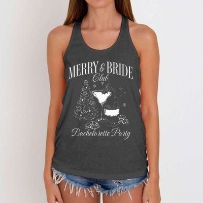 Merry And Bride Club Bachelorette Party Cocktail Christmas Women's Knotted Racerback Tank