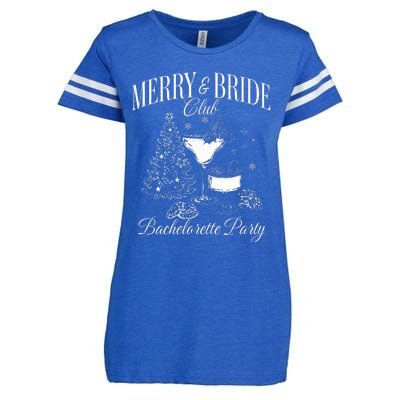 Merry And Bride Club Bachelorette Party Cocktail Christmas Enza Ladies Jersey Football T-Shirt