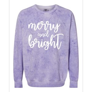 Merry And Bright Festive Christmas Holiday Colorblast Crewneck Sweatshirt