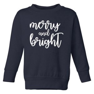 Merry And Bright Festive Christmas Holiday Toddler Sweatshirt