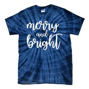 Merry And Bright Festive Christmas Holiday Tie-Dye T-Shirt