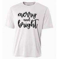 Merry And Bright Festive Christmas Holiday Cooling Performance Crew T-Shirt