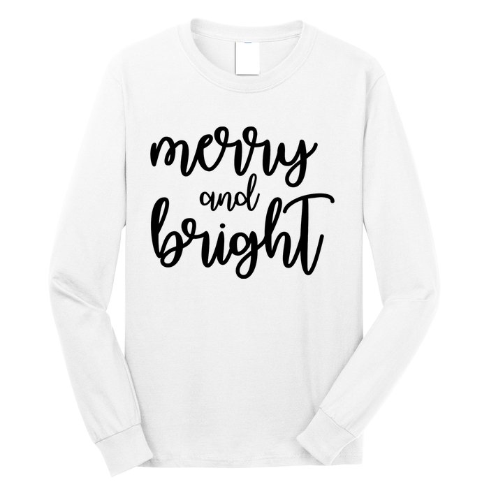 Merry And Bright Festive Christmas Holiday Long Sleeve Shirt