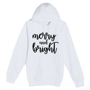 Merry And Bright Festive Christmas Holiday Premium Pullover Hoodie