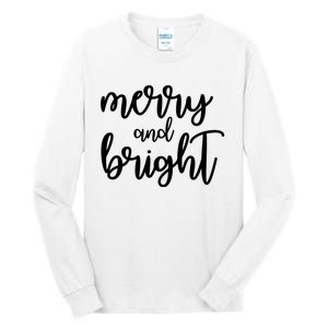 Merry And Bright Festive Christmas Holiday Tall Long Sleeve T-Shirt