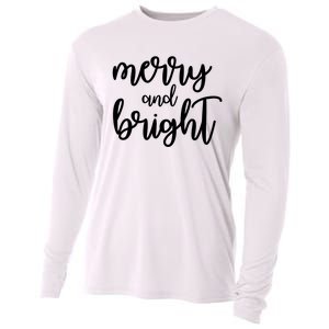 Merry And Bright Festive Christmas Holiday Cooling Performance Long Sleeve Crew