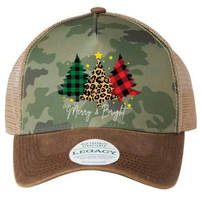 Merry And Bright Christmas Tree Festive Legacy Tie Dye Trucker Hat