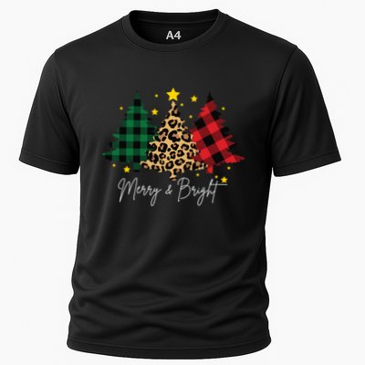 Merry And Bright Christmas Tree Festive Cooling Performance Crew T-Shirt