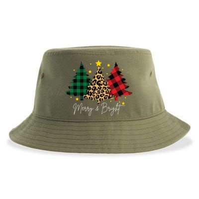 Merry And Bright Christmas Tree Festive Sustainable Bucket Hat