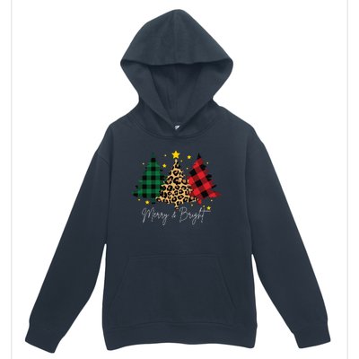 Merry And Bright Christmas Tree Festive Urban Pullover Hoodie