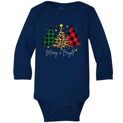 Merry And Bright Christmas Tree Festive Baby Long Sleeve Bodysuit